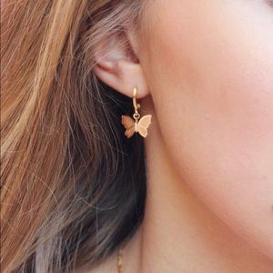 Gold Butterfly Earrings